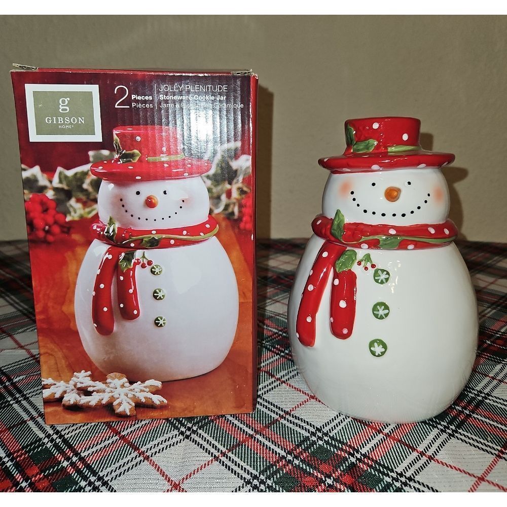 Gibson Handpainted Stoneware Jolly Plenitude Cookie Jar